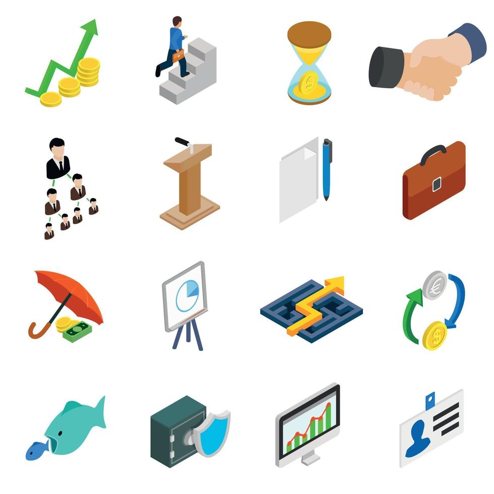 Business icons set vector