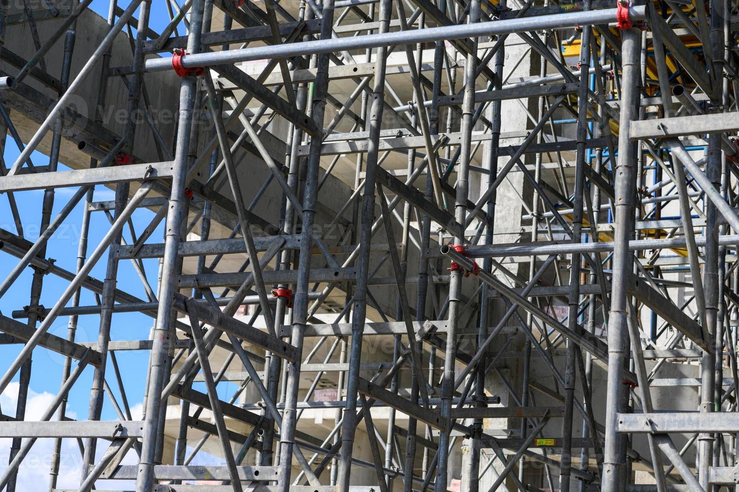 Sophisticated scaffolding system to create complex shapes during construction. photo