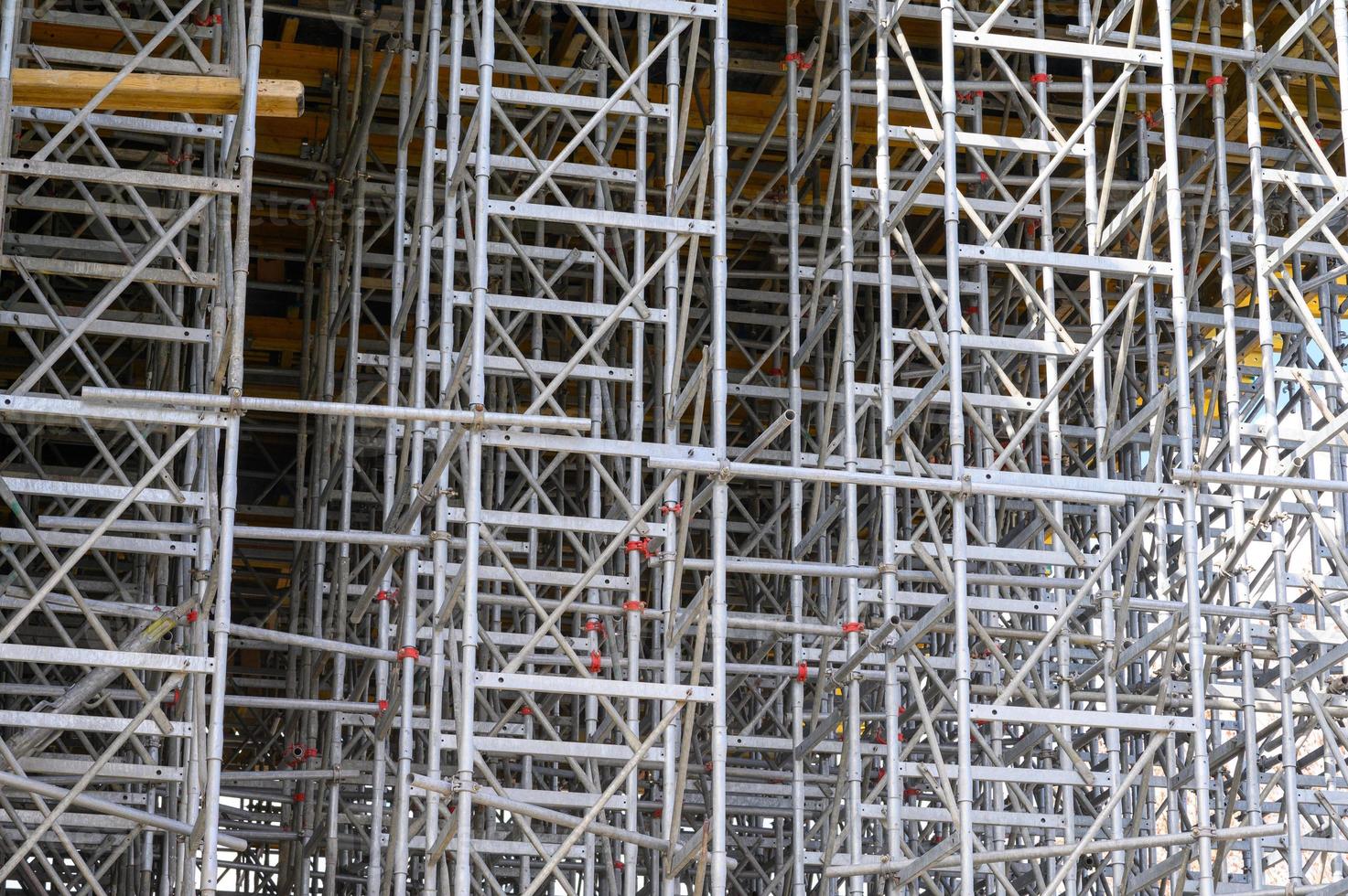 Sophisticated scaffolding system to create complex shapes during construction. photo