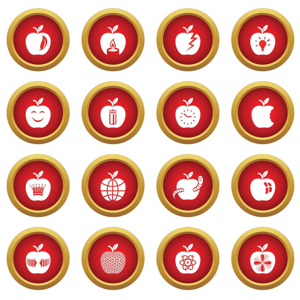 Apple logo icons set, simple style vector