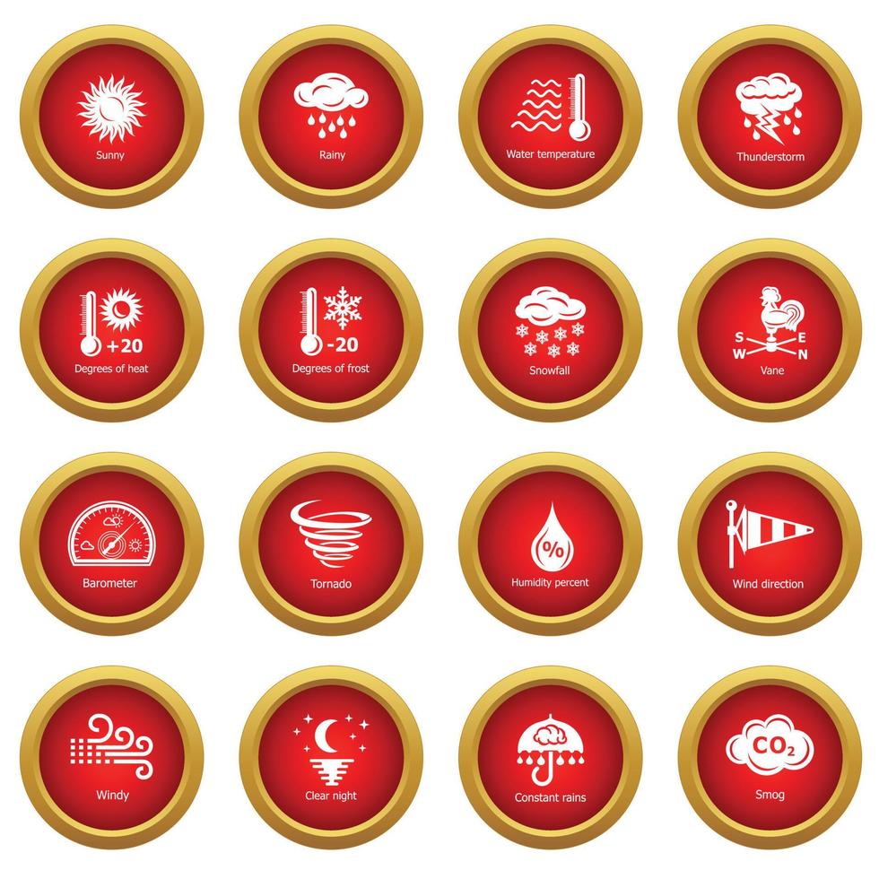 Weater icons set, simple style vector