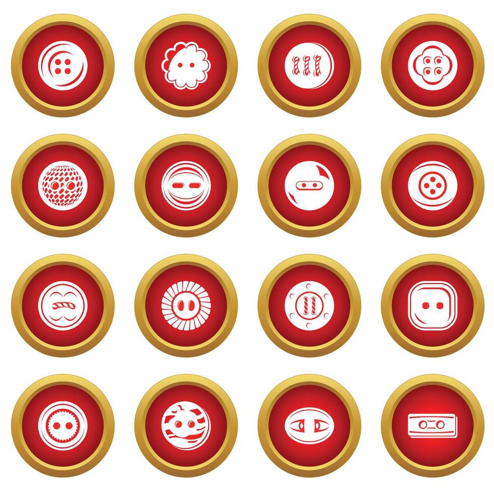 Clothes button icons set, simple style vector