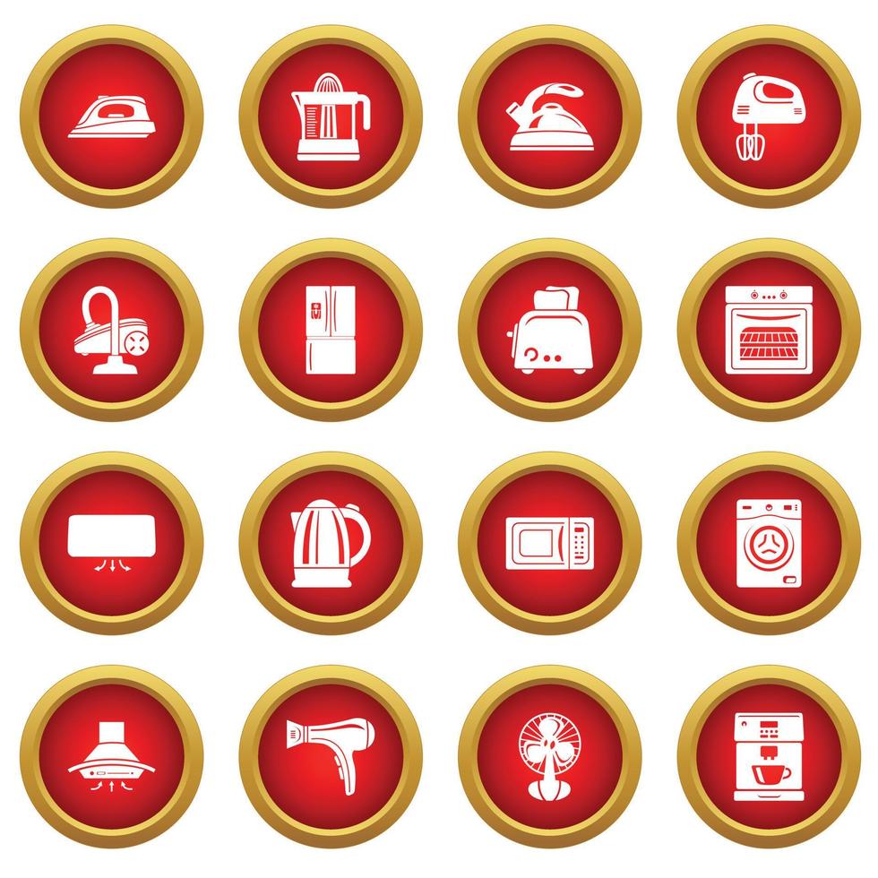 House appliance icons set, simple style vector