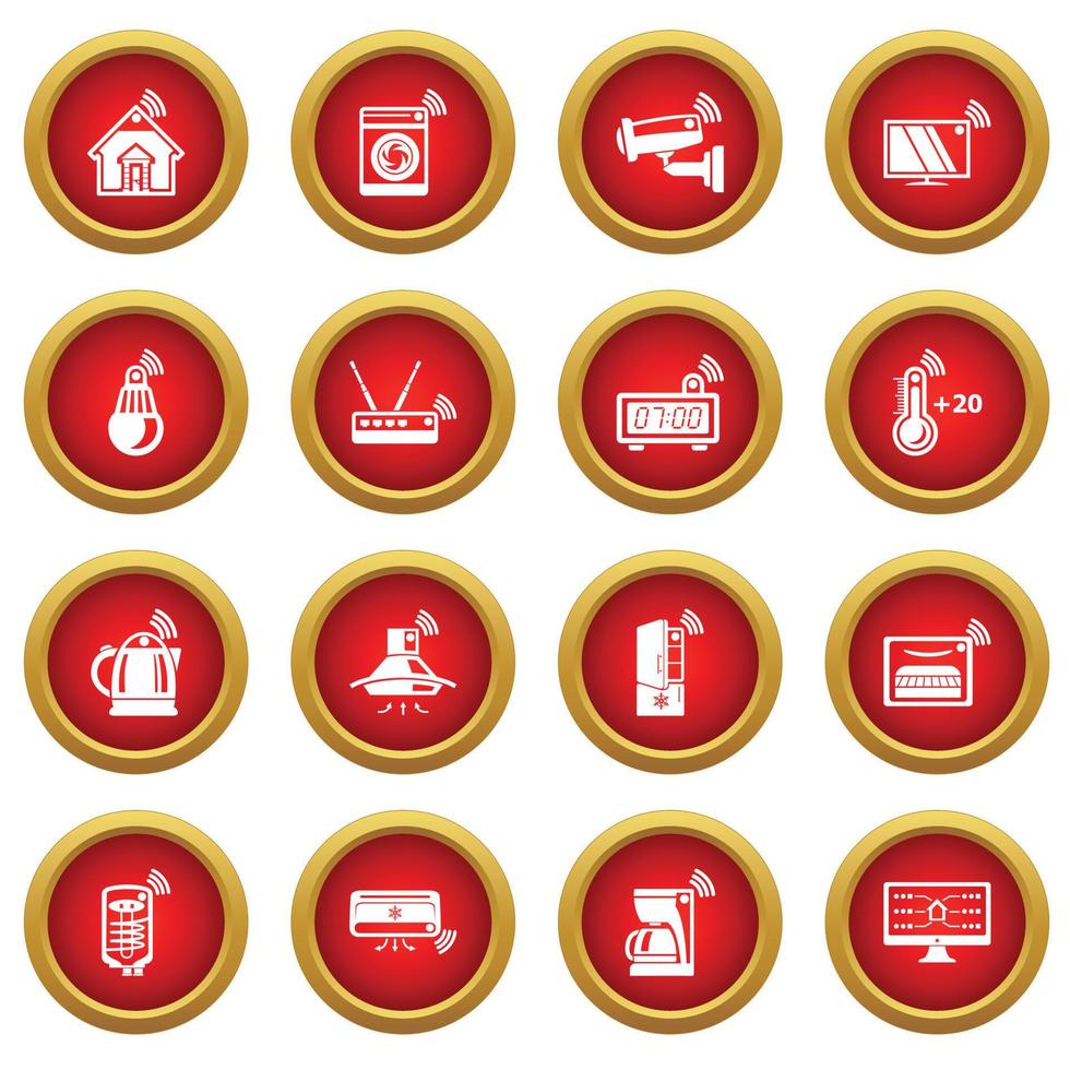 Smart home icons set, simple style vector