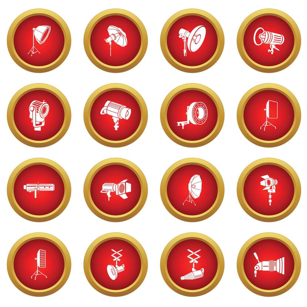 Photography icons set, simple style vector