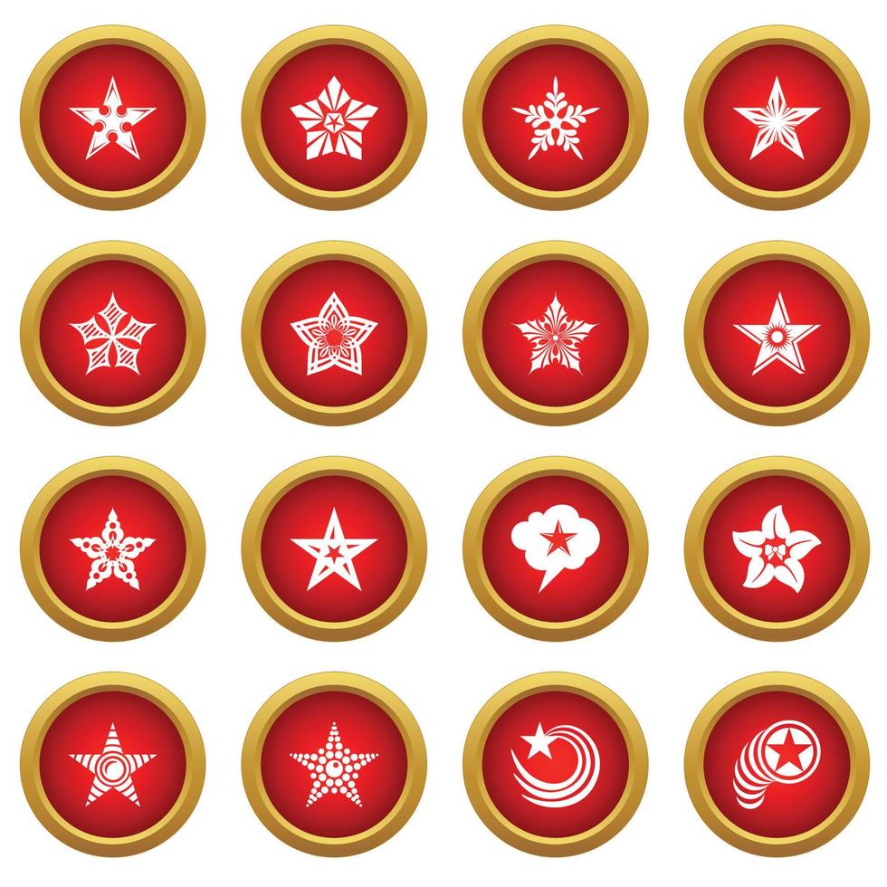 Decorative stars icons set, simple style vector