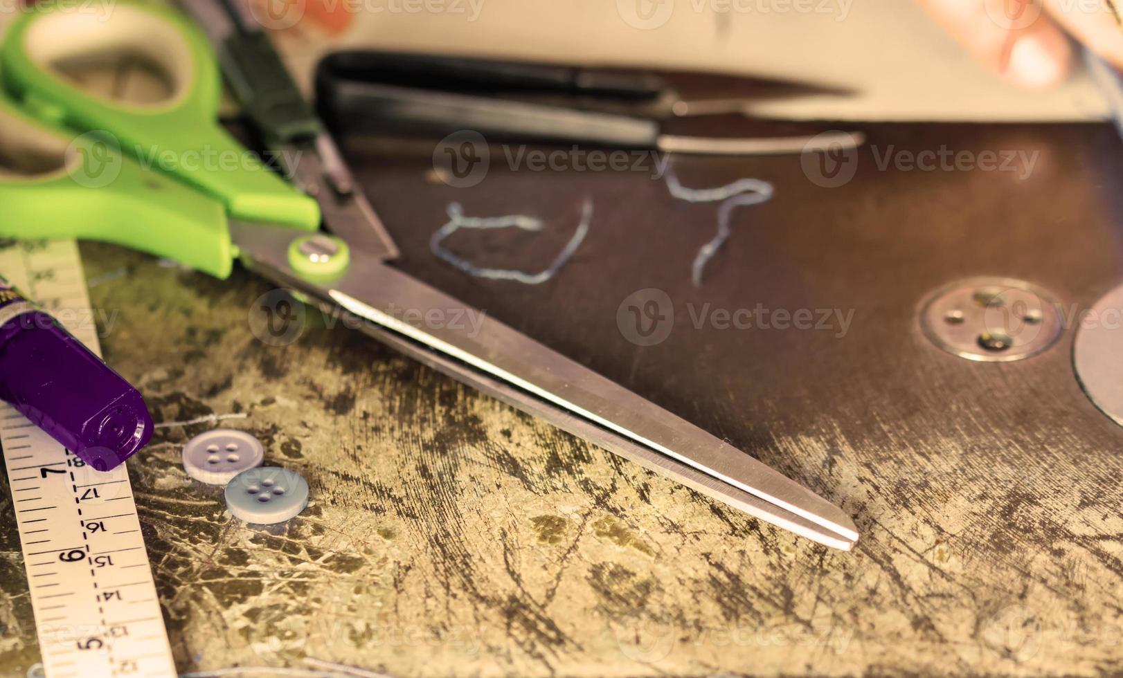 Sewing machine in Sewing Process. photo