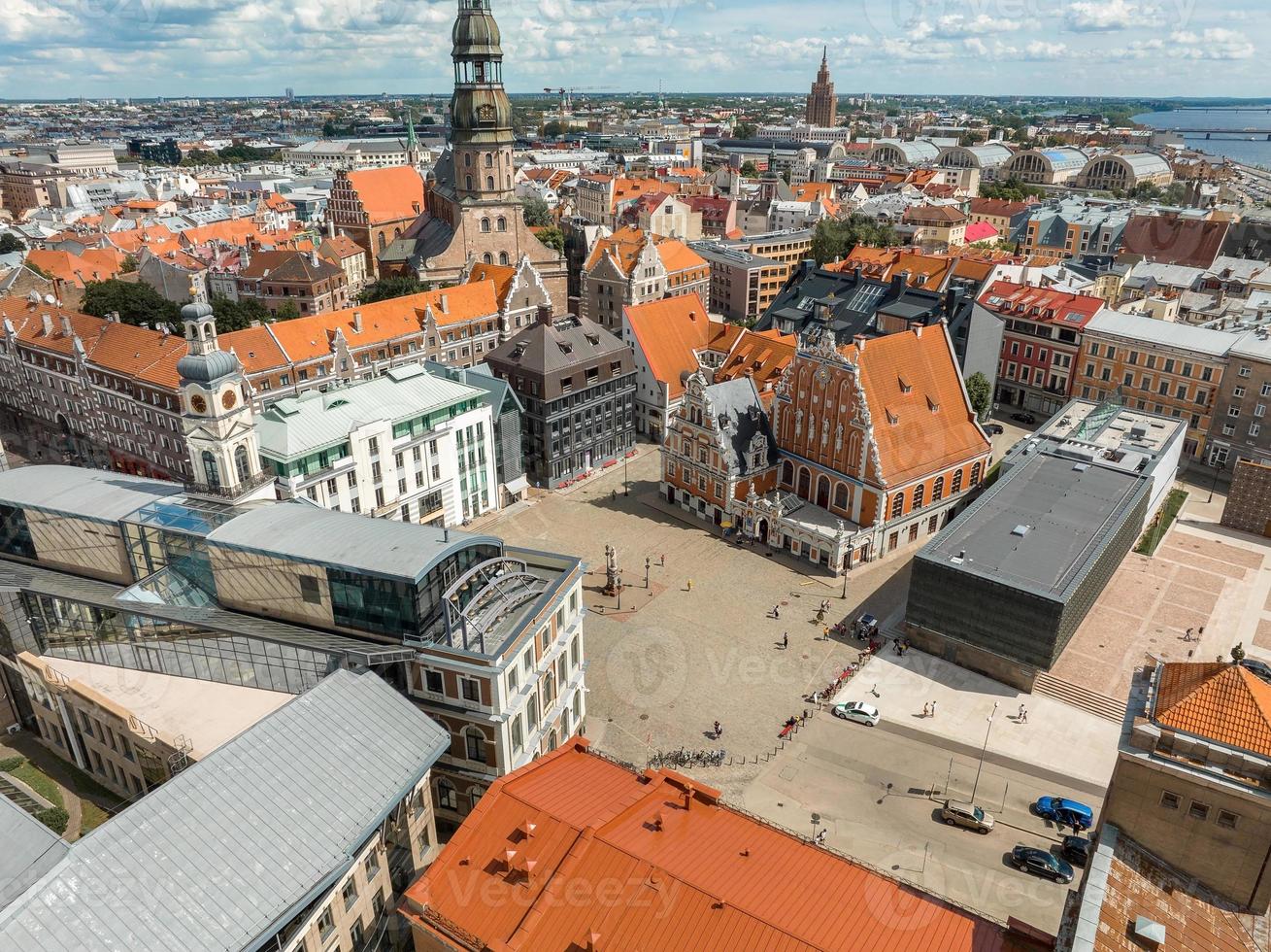 Aerial view of the Riga old town in Latvia. photo