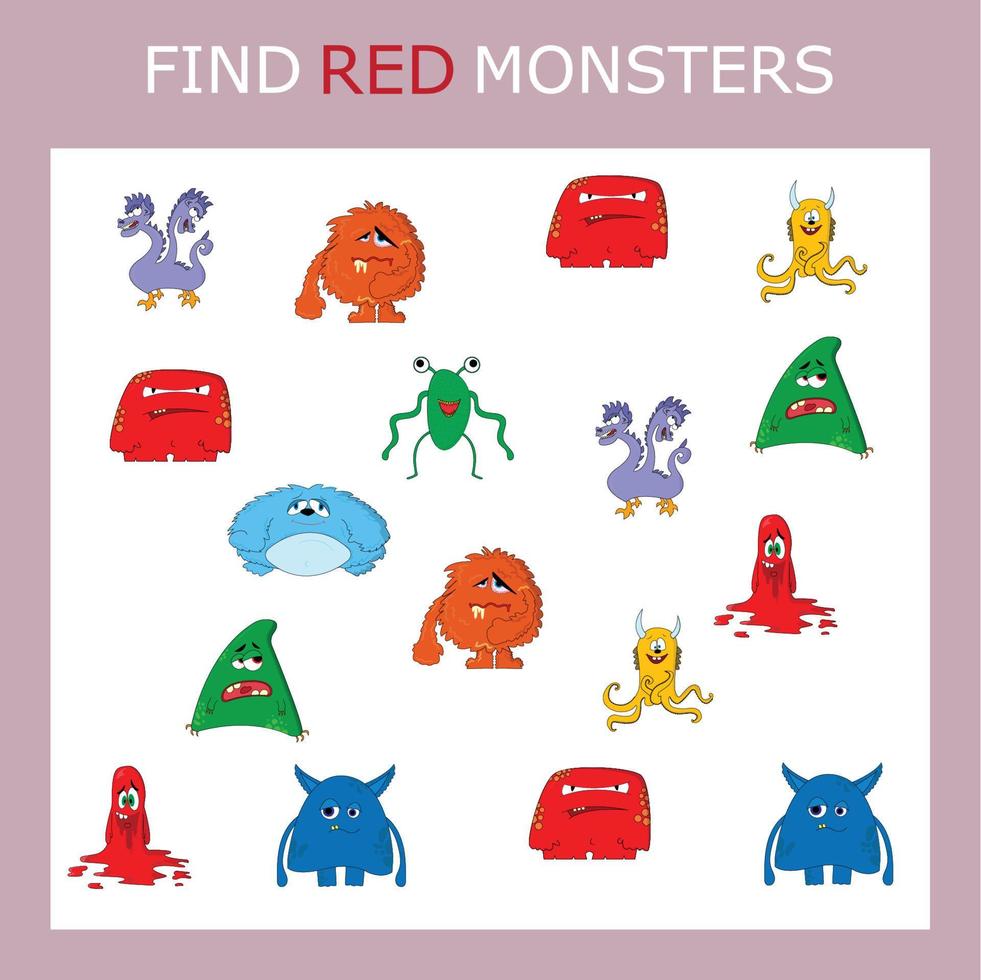 Find  red clothes. Preschool worksheet, worksheet for kids, printable worksheet vector