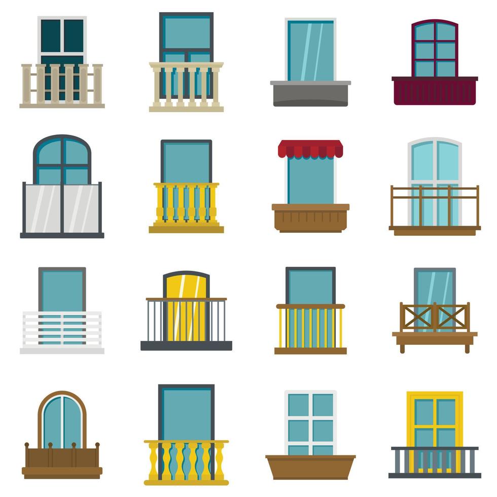 iconos de formas de ventana establecidos en estilo plano vector