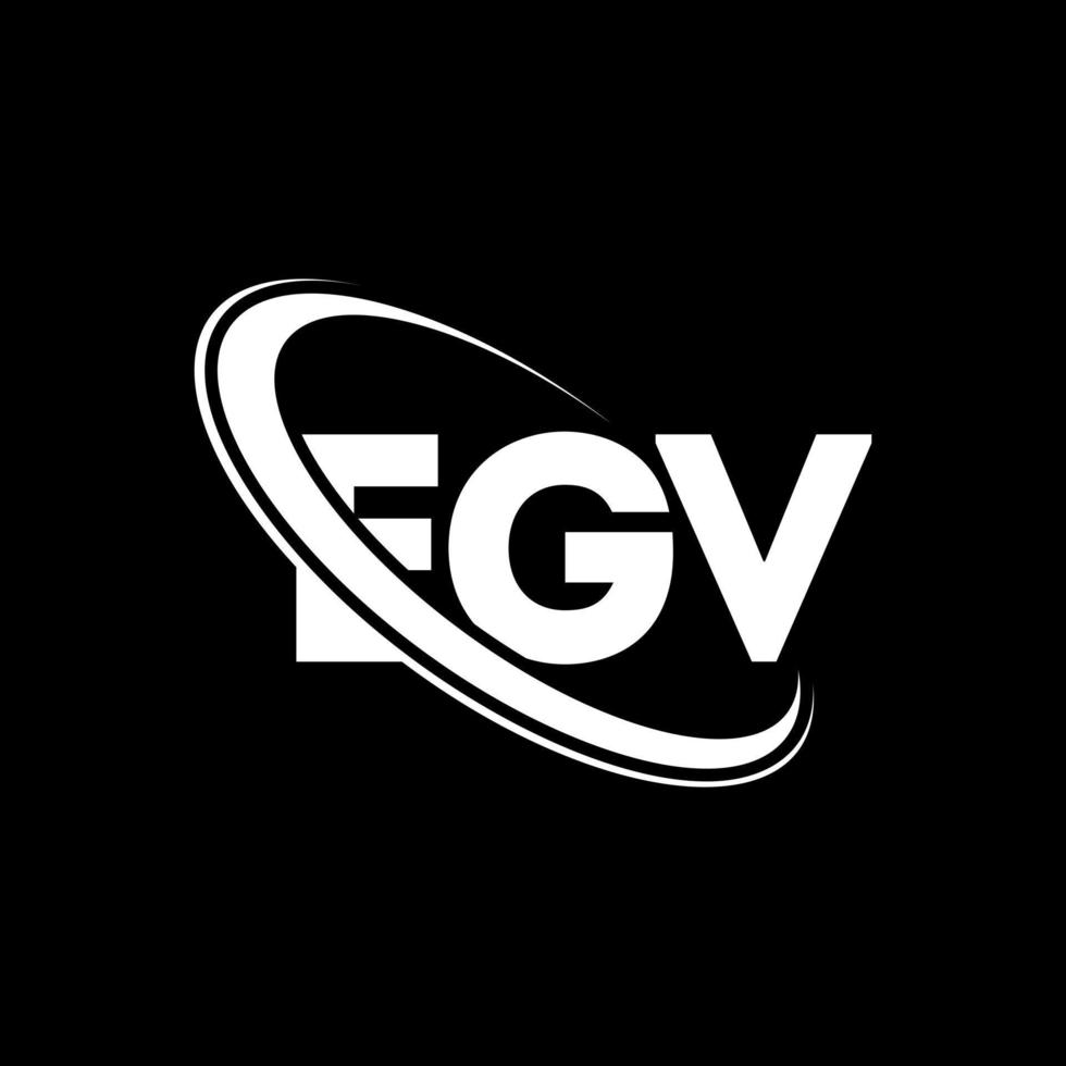 logotipo de egv. letra egv. diseño del logotipo de la letra egv. logotipo de iniciales egv vinculado con círculo y logotipo de monograma en mayúsculas. tipografía egv para tecnología, negocios y marca inmobiliaria. vector