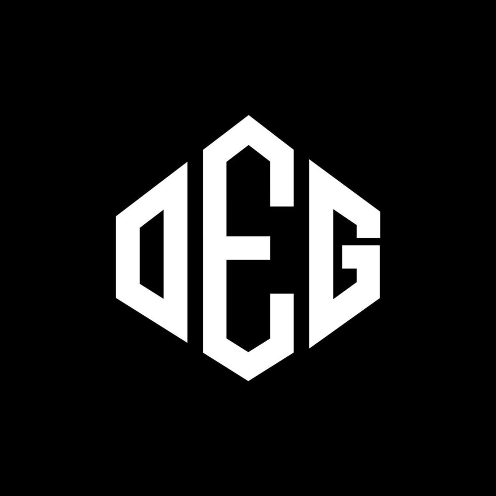 diseño de logotipo de letra oeg con forma de polígono. oeg diseño de logotipo en forma de polígono y cubo. oeg hexágono vector logo plantilla colores blanco y negro. oeg monograma, logotipo comercial e inmobiliario.