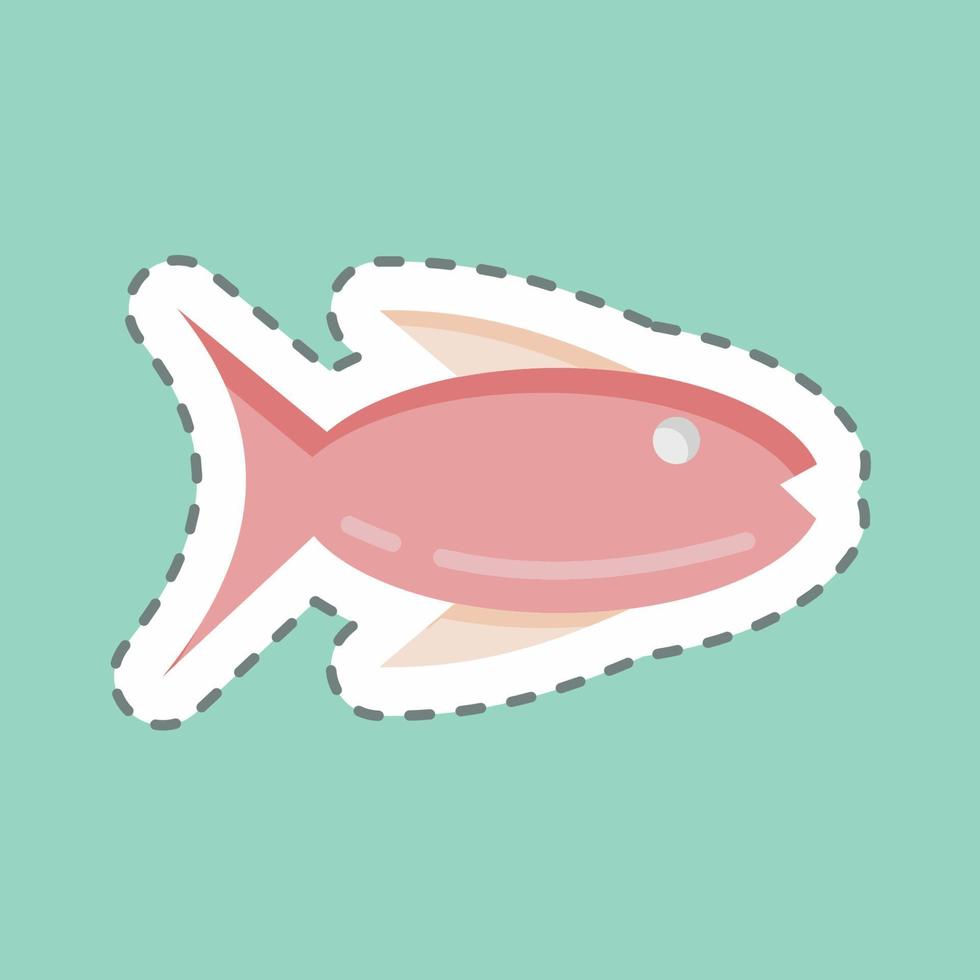 Sticker line cut Fishing. suitable for education symbol. simple design editable. design template vector. simple illustration vector