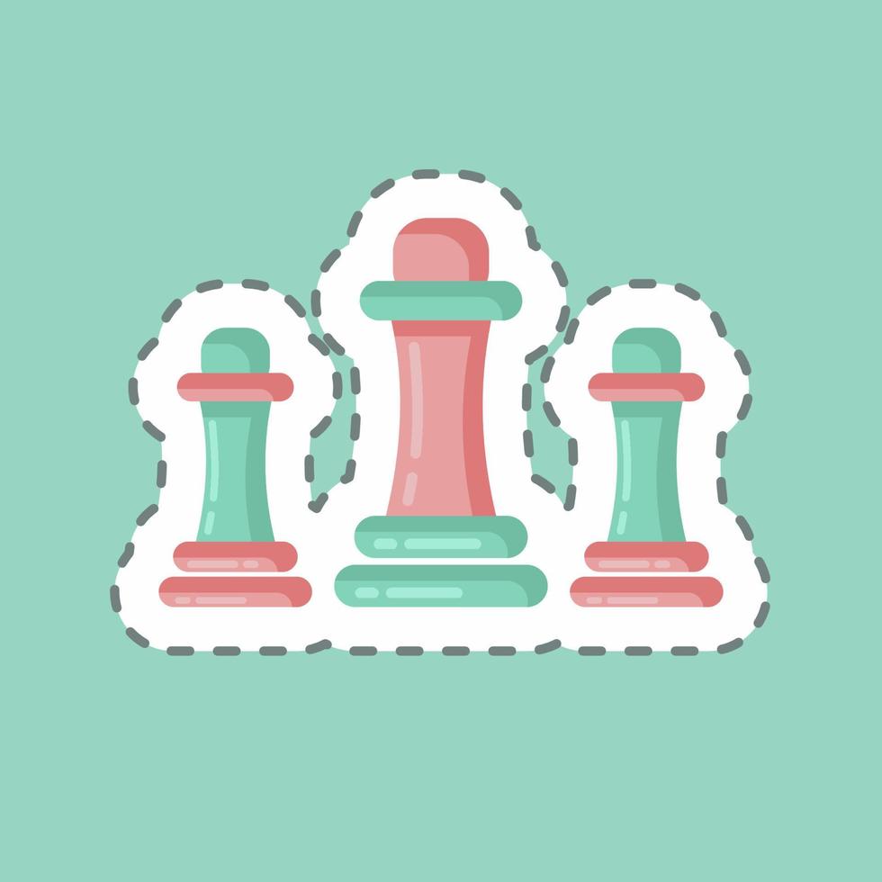 Sticker line cut Chess. suitable for education symbol. simple design editable. design template vector. simple illustration vector