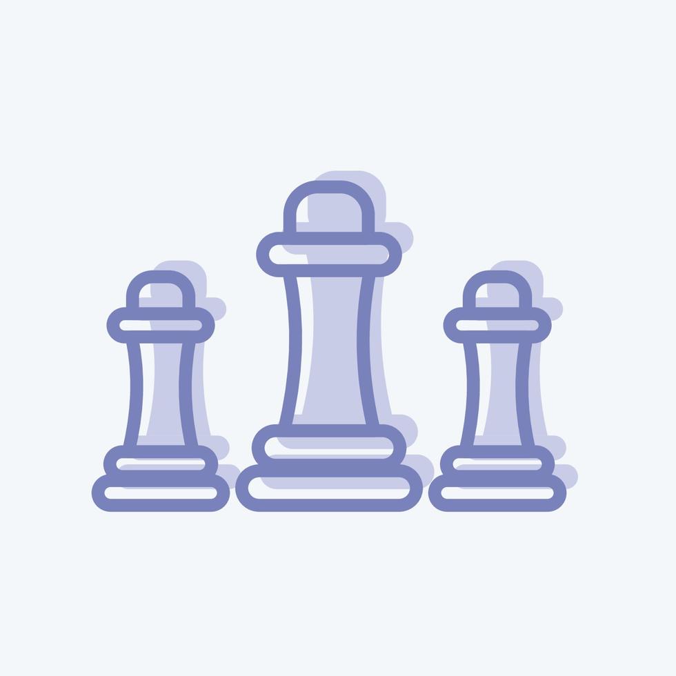 Icon Chess. suitable for education symbol. two tone style. simple design editable. design template vector. simple illustration vector