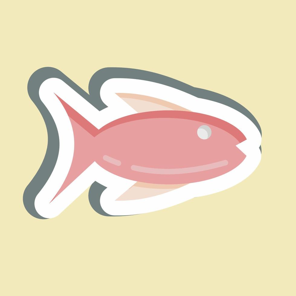 Sticker Fishing. suitable for education symbol. simple design editable. design template vector. simple illustration vector