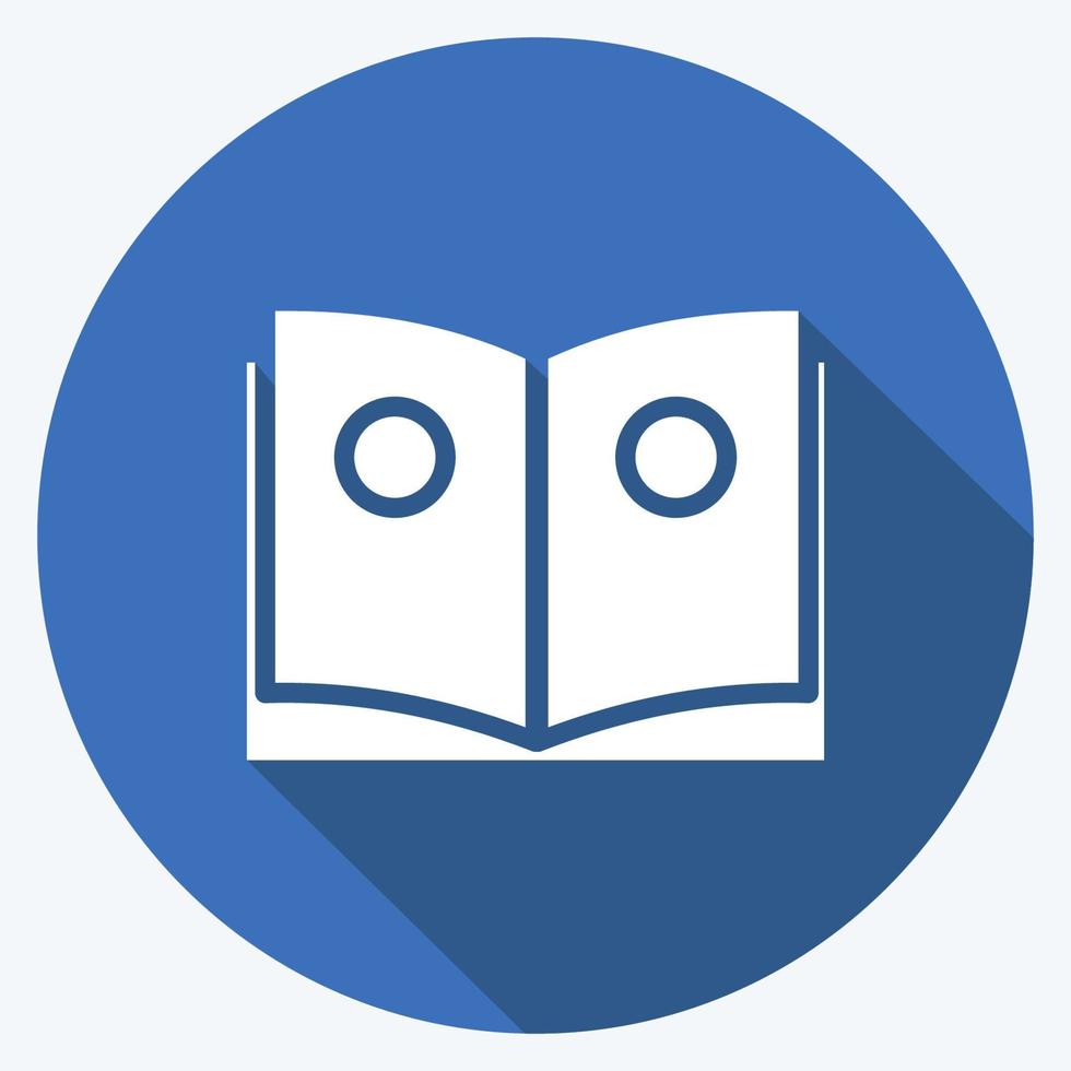 Icon Reading. suitable for education symbol. long shadow style. simple design editable. design template vector. simple illustration vector