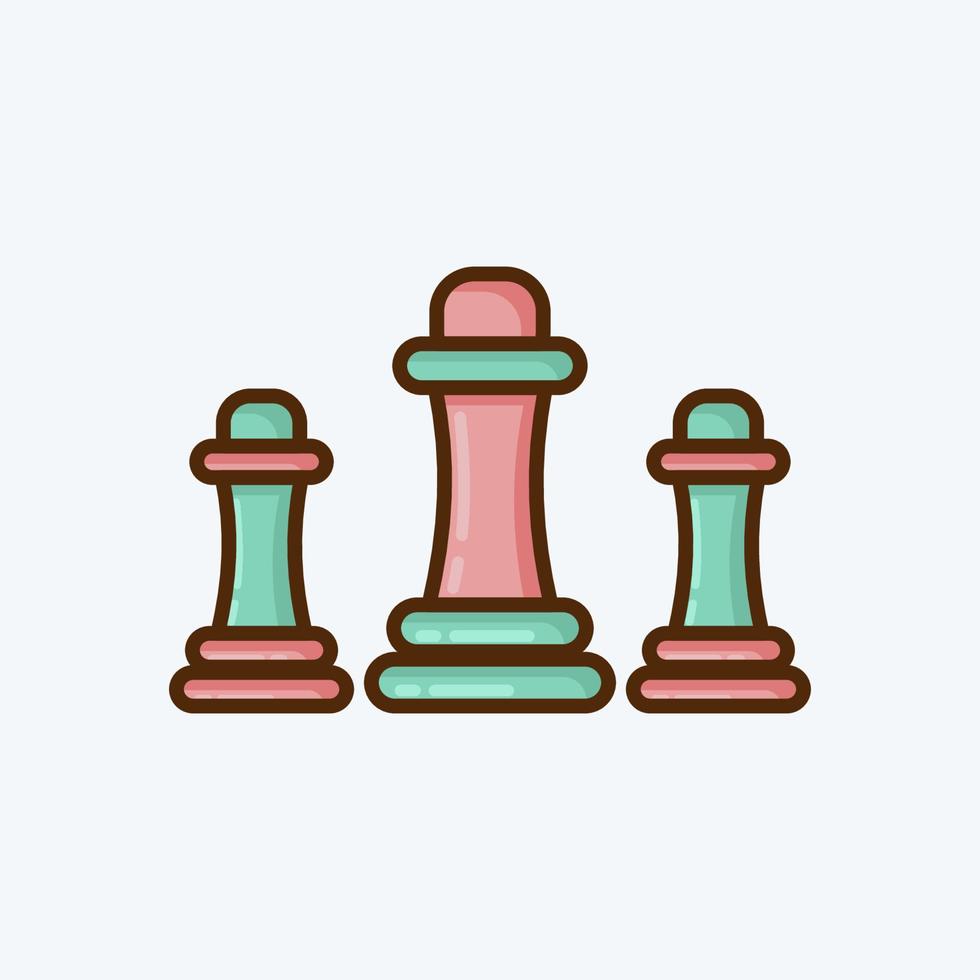 Icon Chess. suitable for education symbol. flat style. simple design editable. design template vector. simple illustration vector