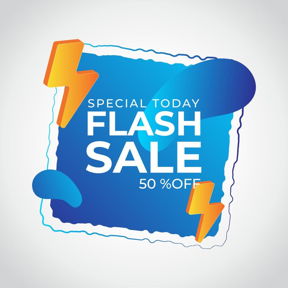 square flash sale banner template vector