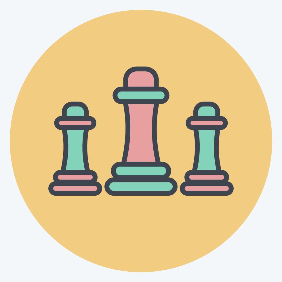 Icon Chess. suitable for education symbol. color mate style. simple design editable. design template vector. simple illustration vector