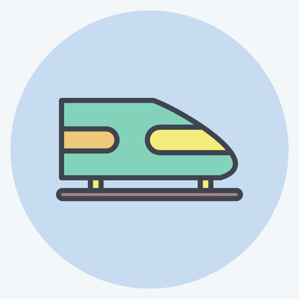 icono de transporte ferroviario. adecuado para el símbolo de la educación. estilo compañero de color. diseño simple editable. vector de plantilla de diseño. ilustración sencilla