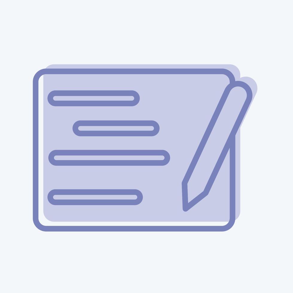 Icon Writing. suitable for education symbol. two tone style. simple design editable. design template vector. simple illustration vector