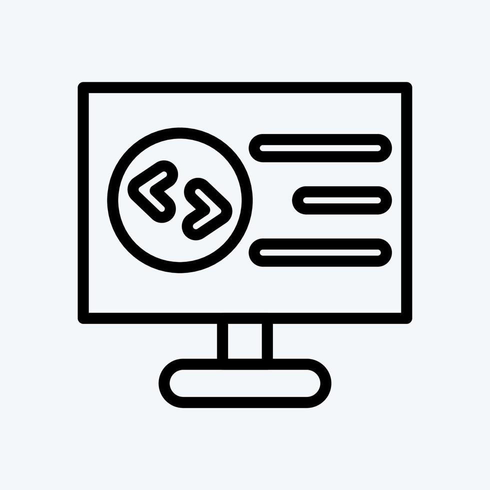 Icon Computer Programming. suitable for education symbol. line style. simple design editable. design template vector. simple illustration vector