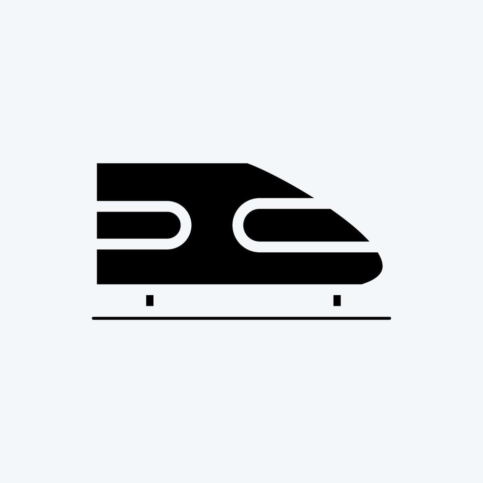Icon Rail Transport. suitable for education symbol. glyph style. simple design editable. design template vector. simple illustration vector