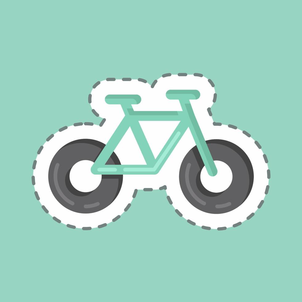 pegatina línea corte ciclismo. adecuado para el símbolo de la educación. diseño simple editable. vector de plantilla de diseño. ilustración sencilla