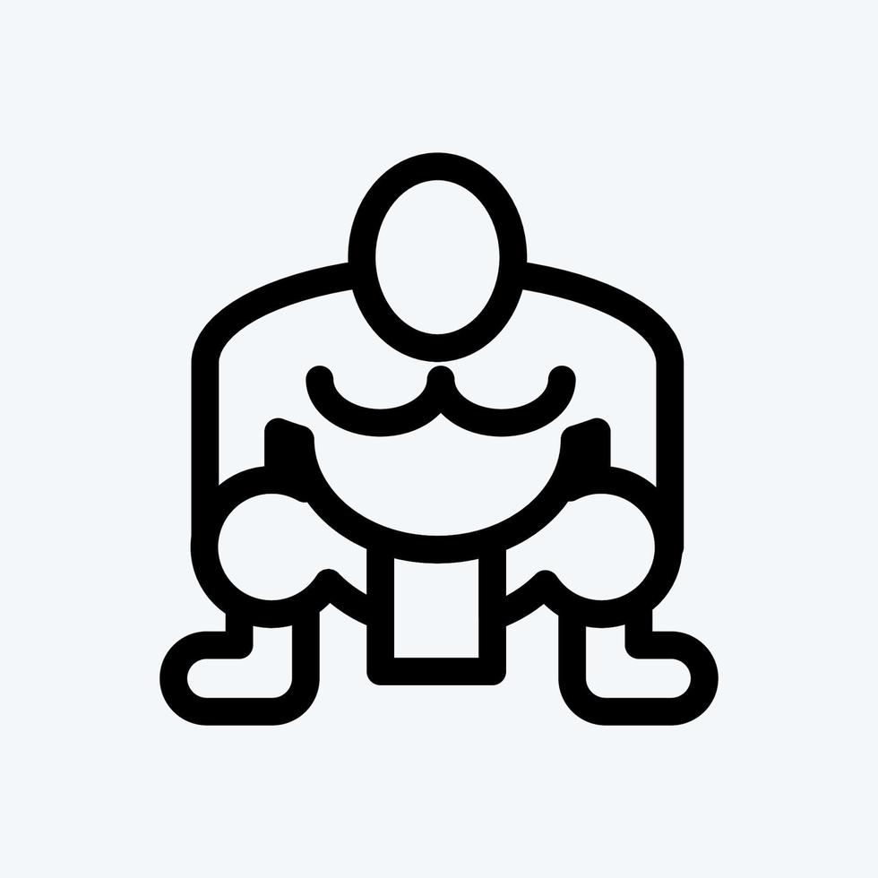 Icon Sumo. suitable for Japanese symbol. line style. simple design editable. design template vector. simple illustration vector