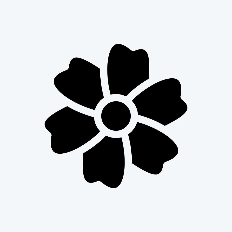 Icon Sakura. suitable for Japanese symbol. glyph style. simple design editable. design template vector. simple illustration vector