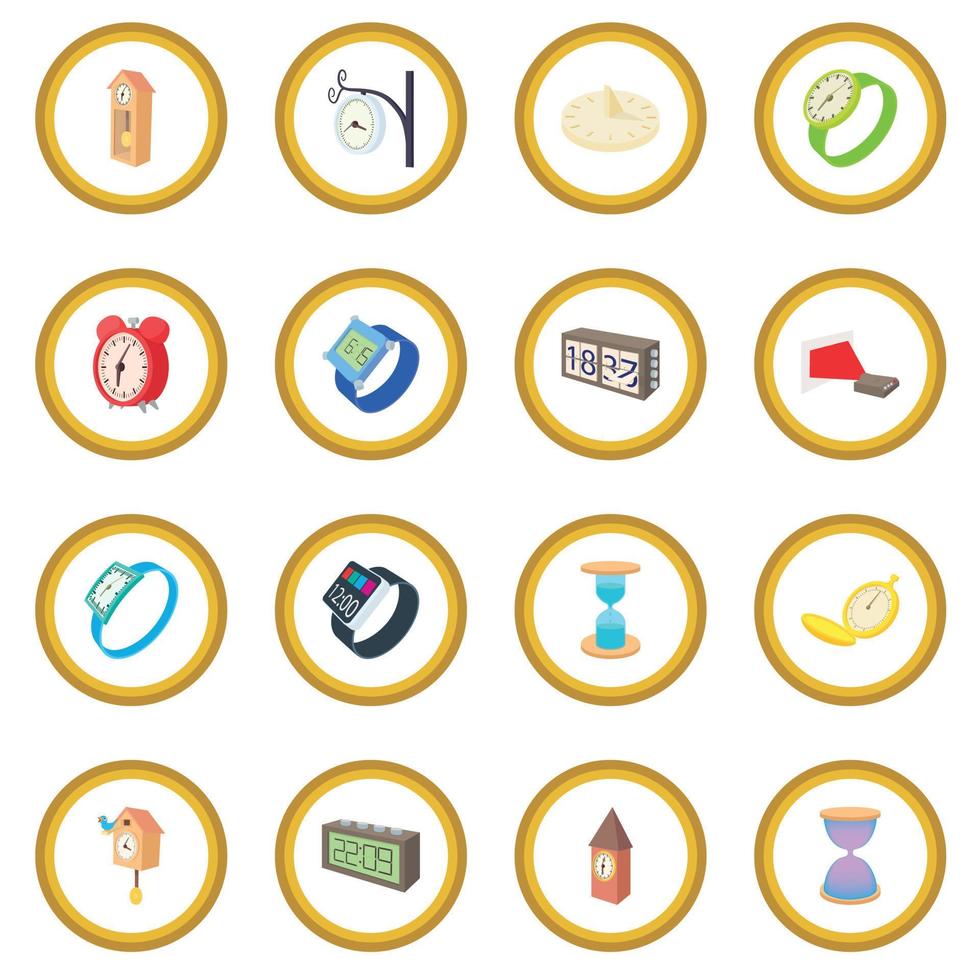 Clock and watch icon circle vector