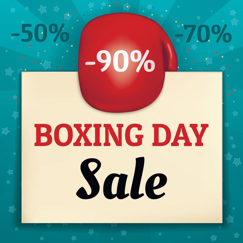 Boxing day banner, realistic style vector