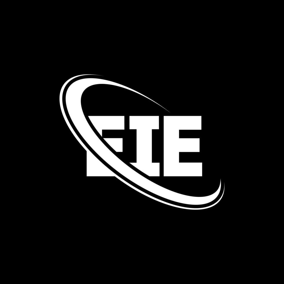 logotipo de eie. ie carta. diseño del logotipo de la letra eie. logotipo de las iniciales eie vinculado con un círculo y un logotipo de monograma en mayúsculas. tipografía eie para tecnología, negocios y marca inmobiliaria. vector