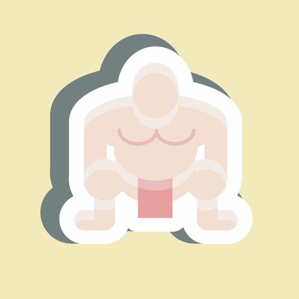 Sticker Sumo. suitable for Japanese symbol. simple design editable. design template vector. simple illustration vector