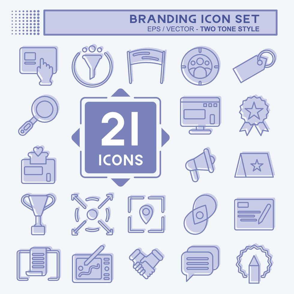 Icon Set Branding. suitable for Branding symbol. two tone style. simple design editable. design template vector. simple illustration vector