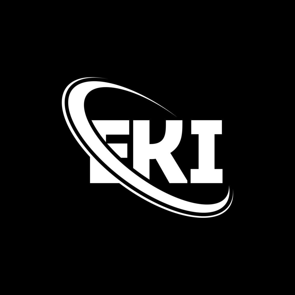 logotipo de eki. carta eki. diseño del logotipo de la letra eki. Logotipo de las iniciales eki enlazado con un círculo y un monograma en mayúsculas. Tipografía eki para tecnología, negocios y marca inmobiliaria. vector