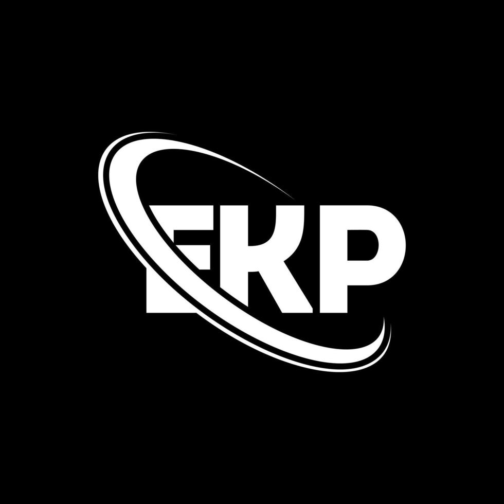 logotipo de ekp. letra ekp. diseño del logotipo de la letra ekp. logotipo de iniciales ekp vinculado con círculo y logotipo de monograma en mayúsculas. tipografía ekp para tecnología, negocios y marca inmobiliaria. vector