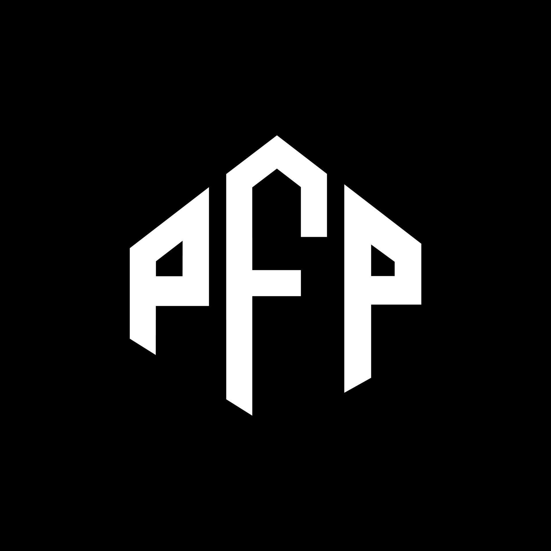 PFP letter logo design with polygon shape. PFP polygon and cube shape