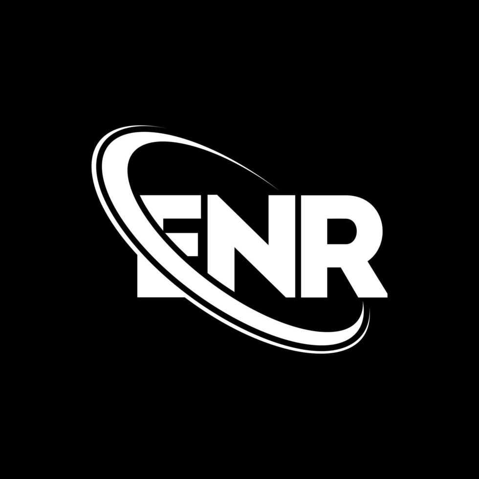ENR logo. ENR letter. ENR letter logo design. Initials ENR logo linked with circle and uppercase monogram logo. ENR typography for technology, business and real estate brand. vector