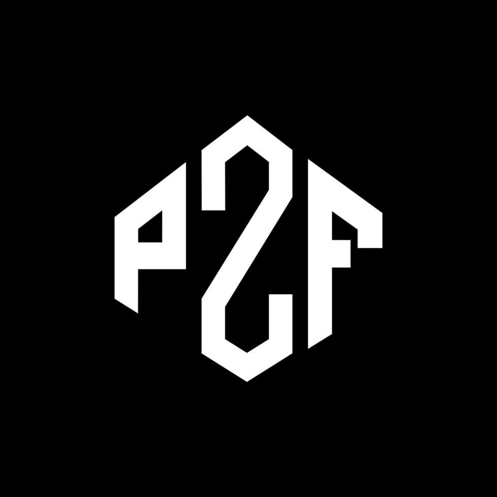 PZF letter logo design with polygon shape. PZF polygon and cube shape logo design. PZF hexagon vector logo template white and black colors. PZF monogram, business and real estate logo.