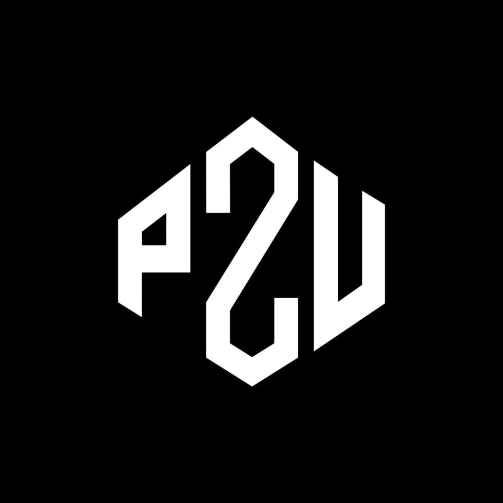 diseño de logotipo de letra pzu con forma de polígono. diseño de logotipo en forma de cubo y polígono pzu. pzu hexágono vector logo plantilla colores blanco y negro. monograma pzu, logotipo empresarial y inmobiliario.