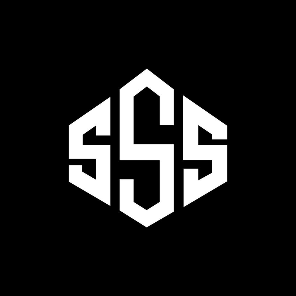 SSS letter logo design with polygon shape. SSS polygon and cube shape logo design. SSS hexagon vector logo template white and black colors. SSS monogram, business and real estate logo.