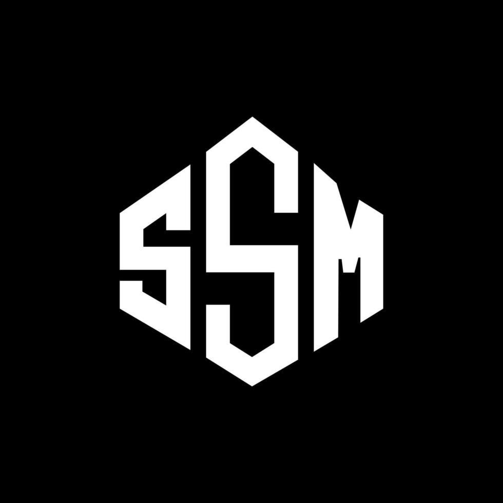diseño de logotipo de letra ssm con forma de polígono. diseño de logotipo en forma de cubo y polígono ssm. plantilla de logotipo vectorial hexagonal ssm colores blanco y negro. monograma ssm, logotipo empresarial y inmobiliario. vector