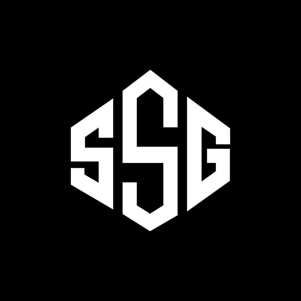 SSG letter logo design with polygon shape. SSG polygon and cube shape logo design. SSG hexagon vector logo template white and black colors. SSG monogram, business and real estate logo.