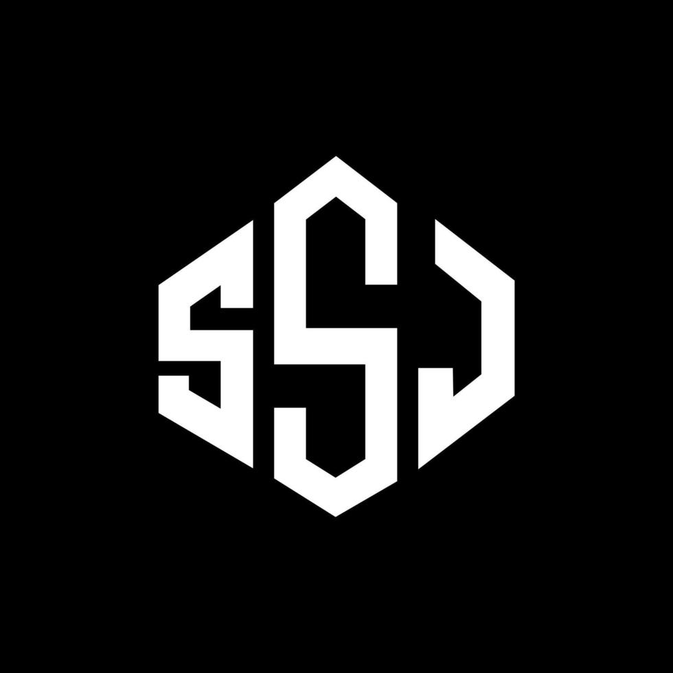 SSJ letter logo design with polygon shape. SSJ polygon and cube shape logo design. SSJ hexagon vector logo template white and black colors. SSJ monogram, business and real estate logo.
