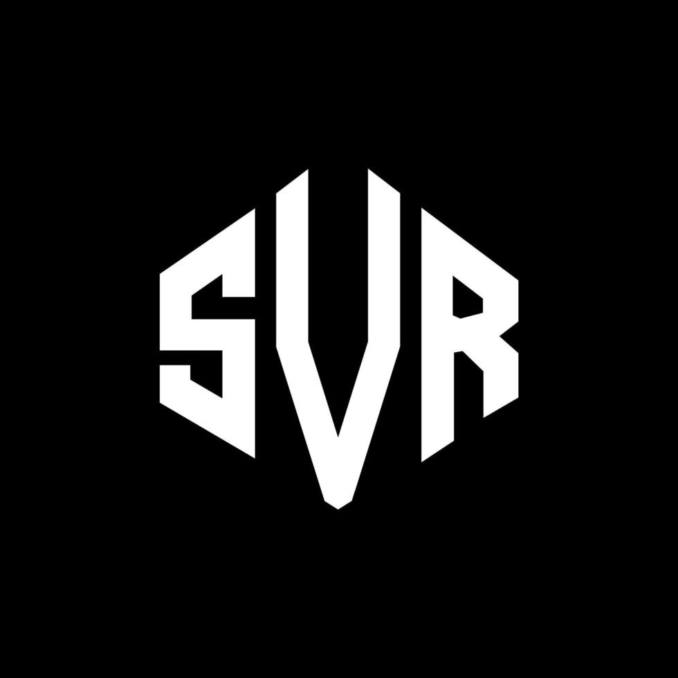 SVR letter logo design with polygon shape. SVR polygon and cube shape logo design. SVR hexagon vector logo template white and black colors. SVR monogram, business and real estate logo.