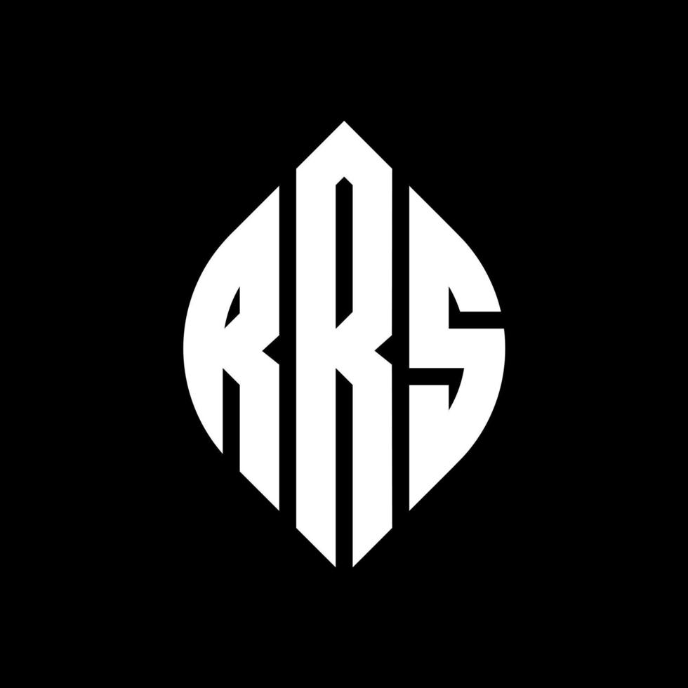 RRS circle letter logo design with circle and ellipse shape. RRS ellipse letters with typographic style. The three initials form a circle logo. RRS Circle Emblem Abstract Monogram Letter Mark Vector. vector