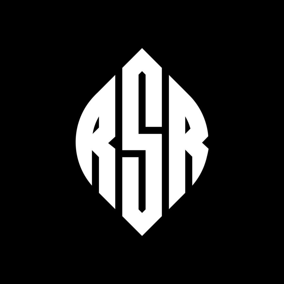 diseño de logotipo de letra de círculo rsr con forma de círculo y elipse. rsr letras elipses con estilo tipográfico. las tres iniciales forman un logo circular. vector de marca de letra de monograma abstracto del emblema del círculo rsr.