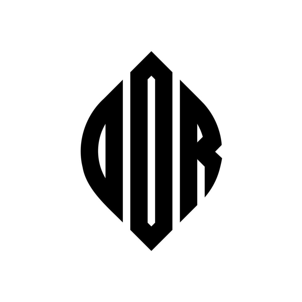 diseño de logotipo de letra de círculo oor con forma de círculo y elipse. Letras de elipse oor con estilo tipográfico. las tres iniciales forman un logo circular. vector de marca de letra de monograma abstracto del emblema del círculo oor.